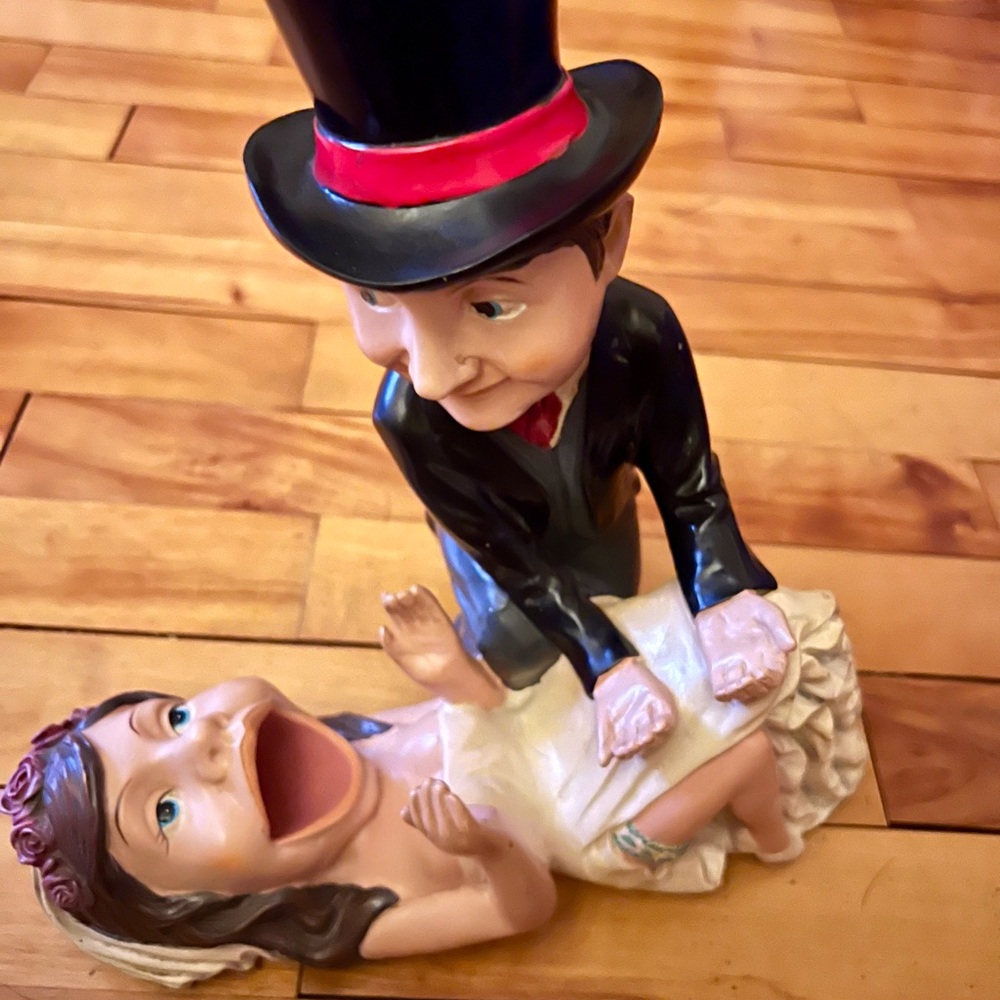 Whimsical newlyweds Guzzler bottle holder